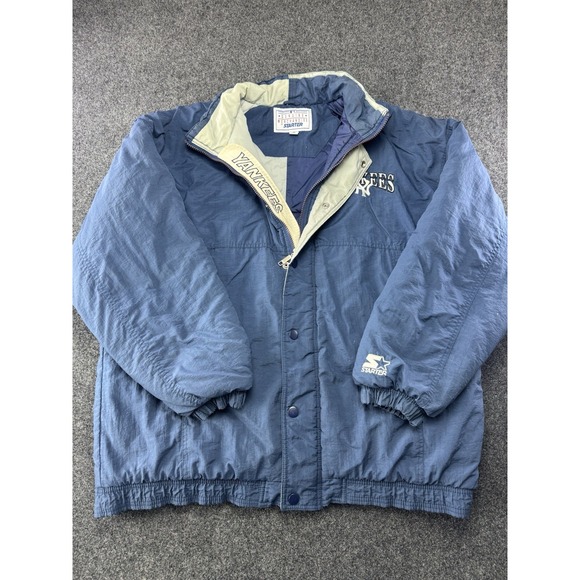 STARTER Jackets & Blazers - VTG Starter New‎ York Yankees Jacket XL Blue Nylon Embroidered Logo Made Korea